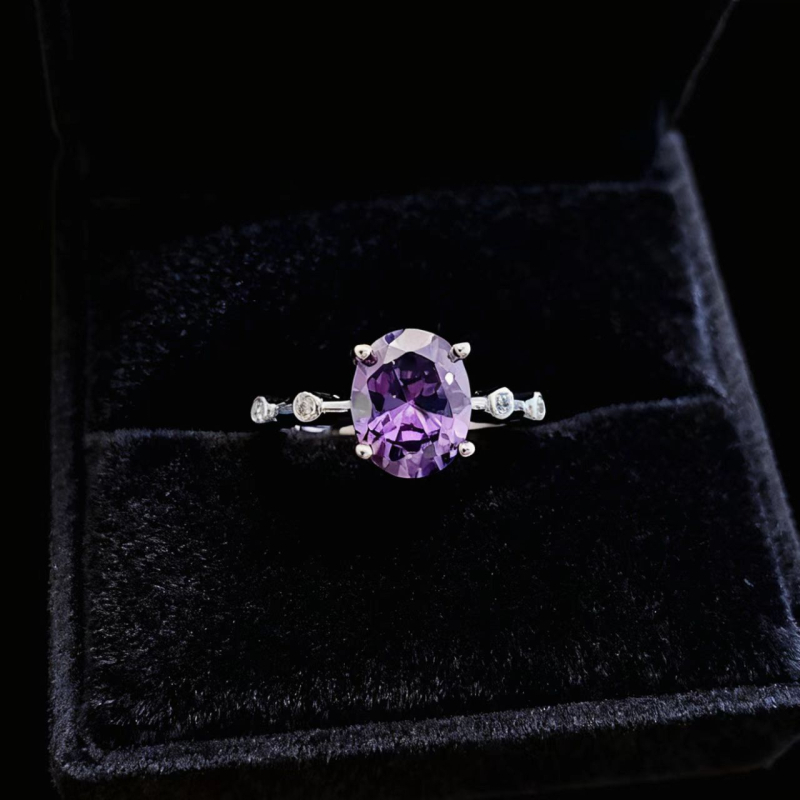 Kangzhina Jewelry Geometrijski prsten od cirkonija za žene | Polirano elektroplatiranje, Materijal: cirkon