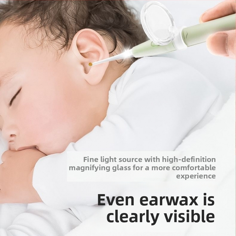 Svietiaca detská lyžička na uši so svetlom, viditeľná a odnímateľná pomôcka na čistenie uší