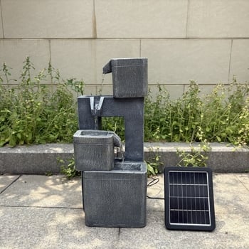 Kerti vízjáték gyantából — testreszabható felülettel: kézzel festett és inkjet nyomtatás; modern minimalist stílus; kézzel készített szobor