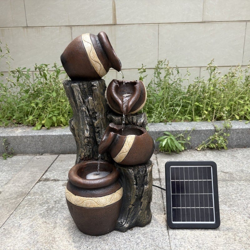 Kerti vízjáték gyantából — testreszabható felülettel: kézzel festett és inkjet nyomtatás; modern minimalist stílus; kézzel készített szobor