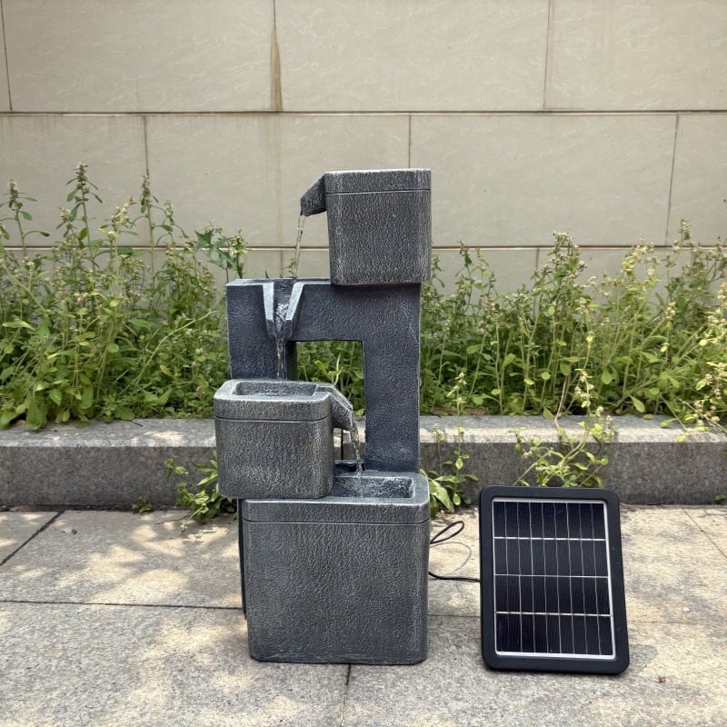 Kerti vízjáték gyantából — testreszabható felülettel: kézzel festett és inkjet nyomtatás; modern minimalist stílus; kézzel készített szobor