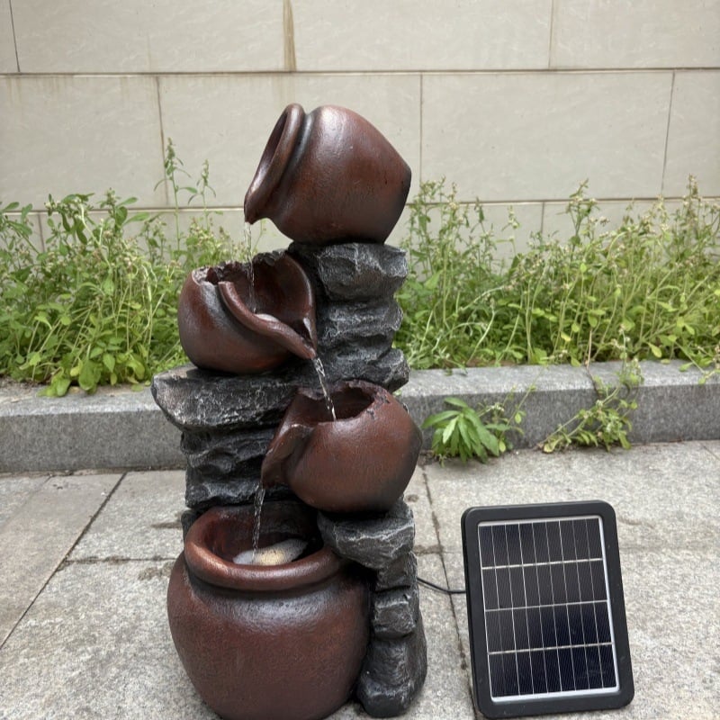 Kerti vízjáték gyantából — testreszabható felülettel: kézzel festett és inkjet nyomtatás; modern minimalist stílus; kézzel készített szobor