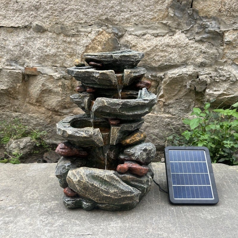 Kerti vízjáték gyantából — testreszabható felülettel: kézzel festett és inkjet nyomtatás; modern minimalist stílus; kézzel készített szobor