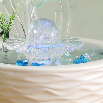 Kerámiából készült asztali szökőkút – modern minimalista Feng Shui dekoráció otthoni/irodai használatra, kézzel készített