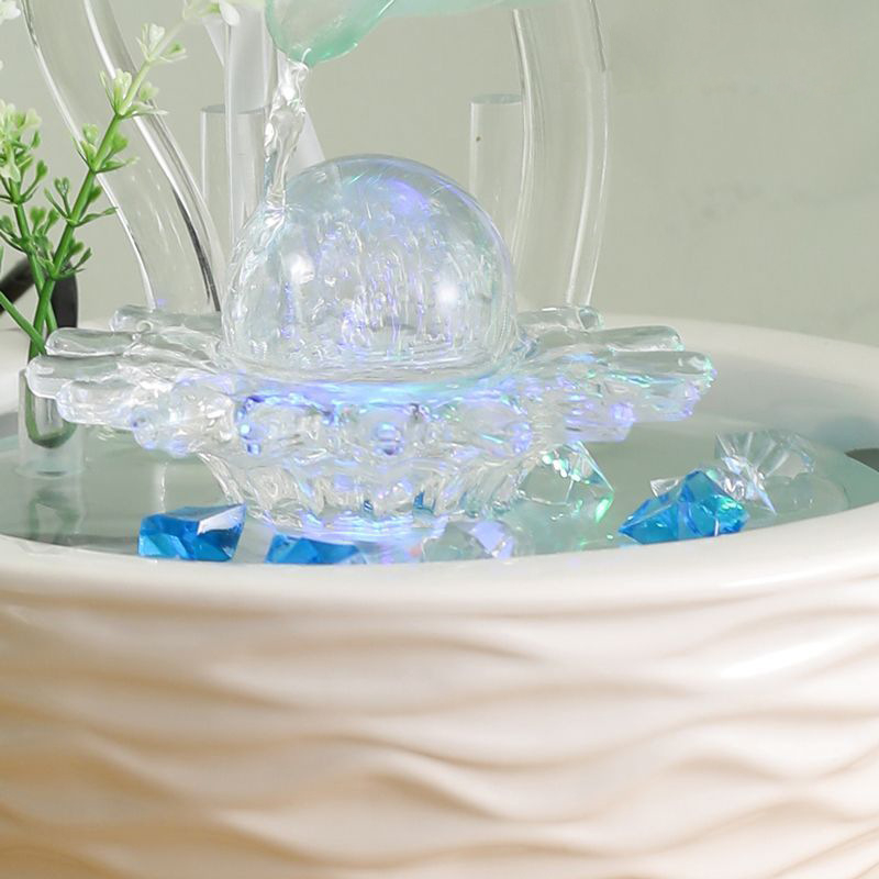 Kerámiából készült asztali szökőkút – modern minimalista Feng Shui dekoráció otthoni/irodai használatra, kézzel készített