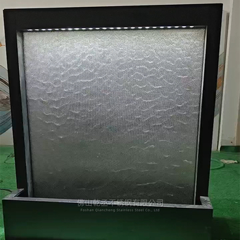 Вътрешна водна завеса на стена: мрежа от неръждаема стомана, стъклена водна завеса и водопаден фонтан