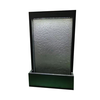 Вътрешна водна завеса на стена: мрежа от неръждаема стомана, стъклена водна завеса и водопаден фонтан