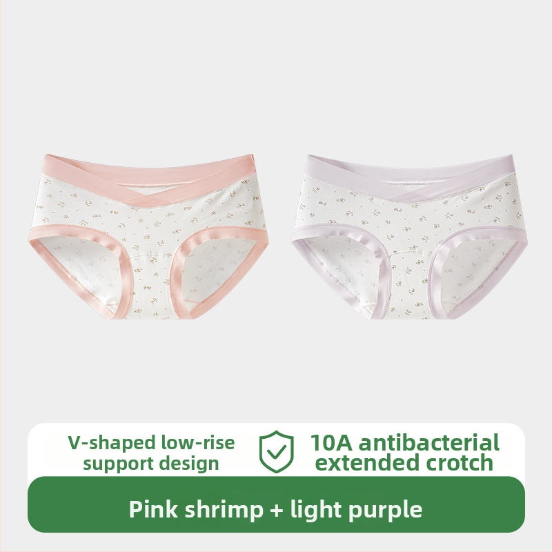 Chiloți de maternitate din bumbac, material principal din bumbac, talie joasă, susținere a abdomenului, respirabil