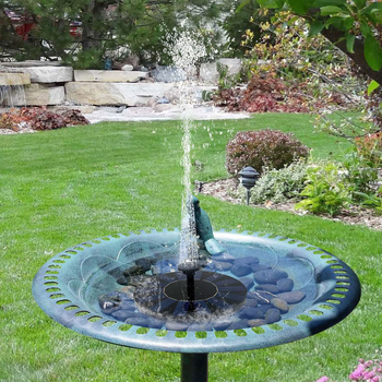 Външен соларен фонтан за градинско езеро с кислородиране и циркулация — комбиниран пръскане, версии с батерия (7V1.5W, 7V2.5W)