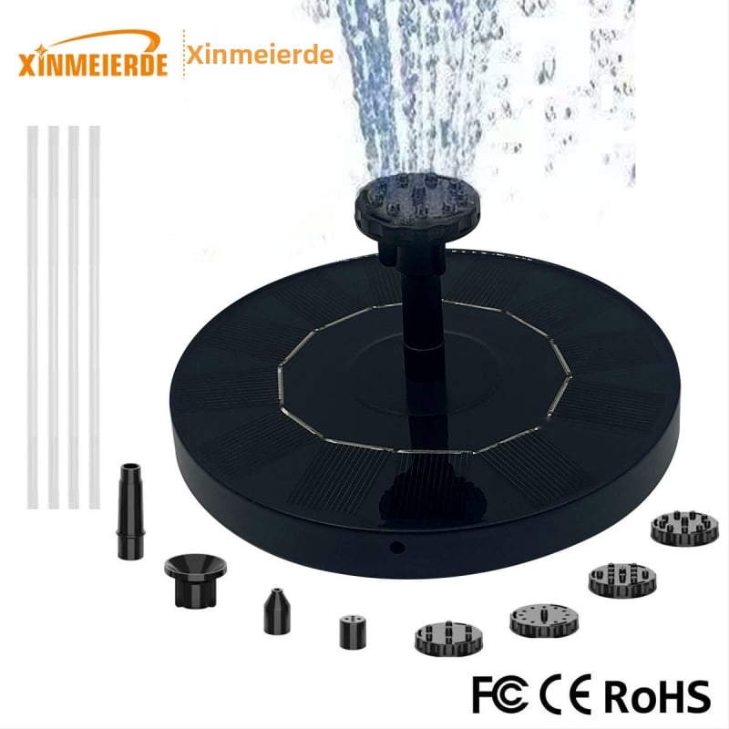 Външен соларен фонтан за градинско езеро с кислородиране и циркулация — комбиниран пръскане, версии с батерия (7V1.5W, 7V2.5W)