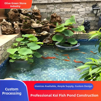 Декоративен воден елемент за каменна градина: фонтан с пръскаща колона, марка Olive green, възможност за персонализация