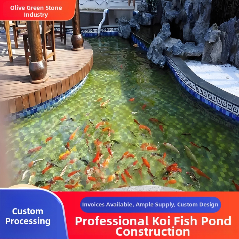 Декоративен воден елемент за каменна градина: фонтан с пръскаща колона, марка Olive green, възможност за персонализация