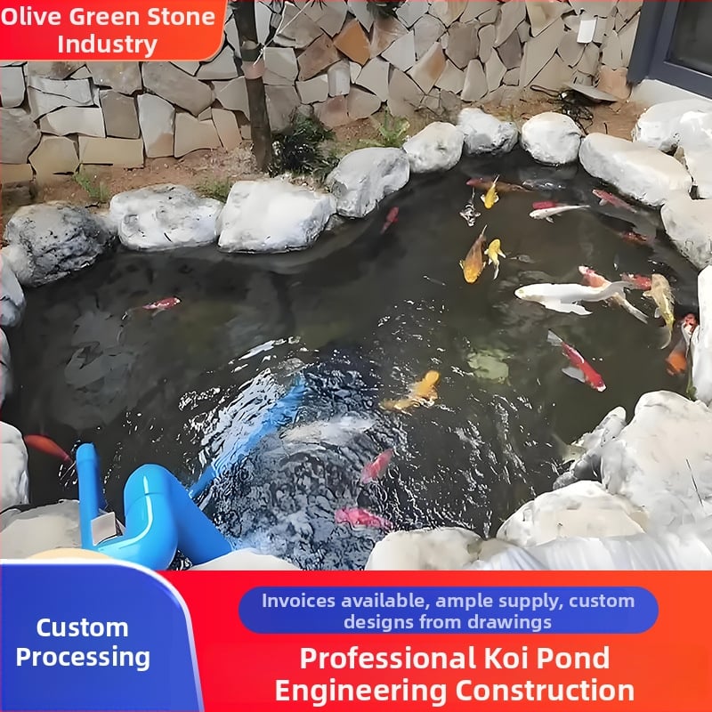 Декоративен воден елемент за каменна градина: фонтан с пръскаща колона, марка Olive green, възможност за персонализация