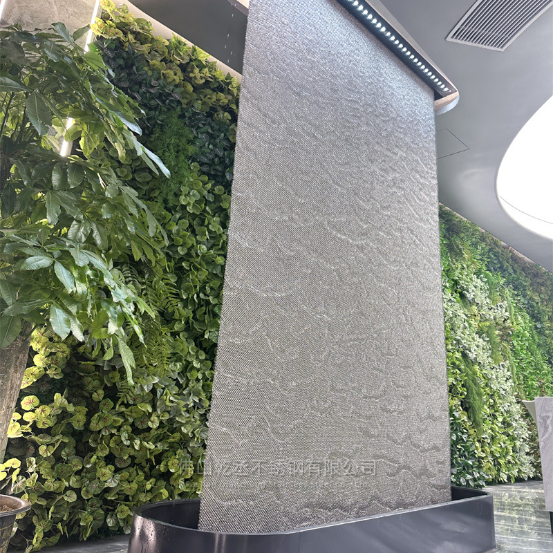 Вътрешна водна завеса от 304 неръждаема стомана с метална мрежа, стенно пръскане, воден фонтан