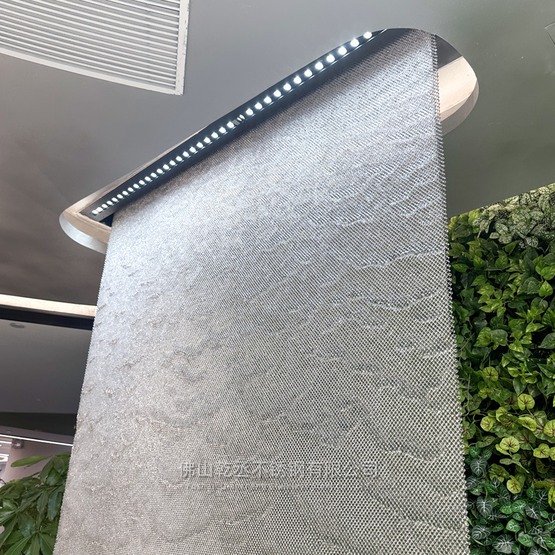Вътрешна водна завеса от 304 неръждаема стомана с метална мрежа, стенно пръскане, воден фонтан
