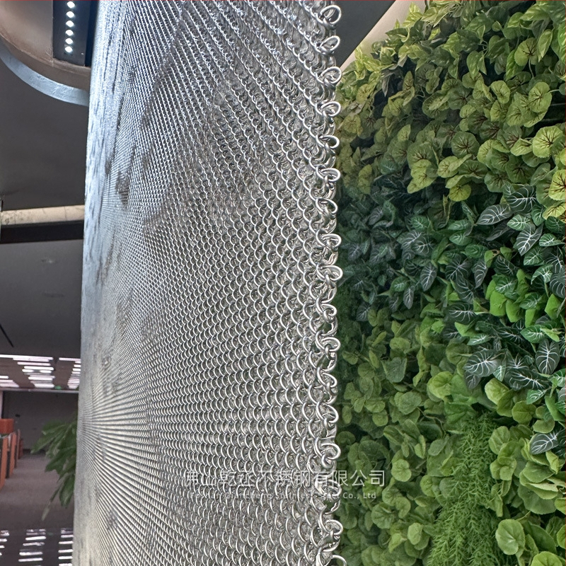 Вътрешна водна завеса от 304 неръждаема стомана с метална мрежа, стенно пръскане, воден фонтан