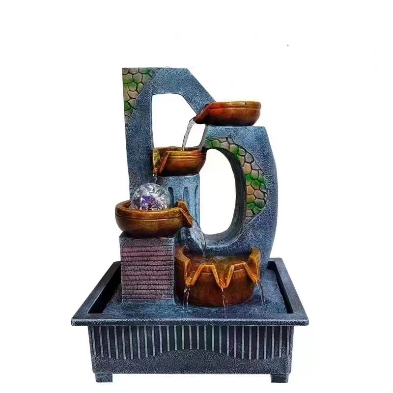 Evropskog stila vodeni fontan od smole, ručno oslikan, s bonsai motivom, pogodna za dnevni boravak ili hodnik