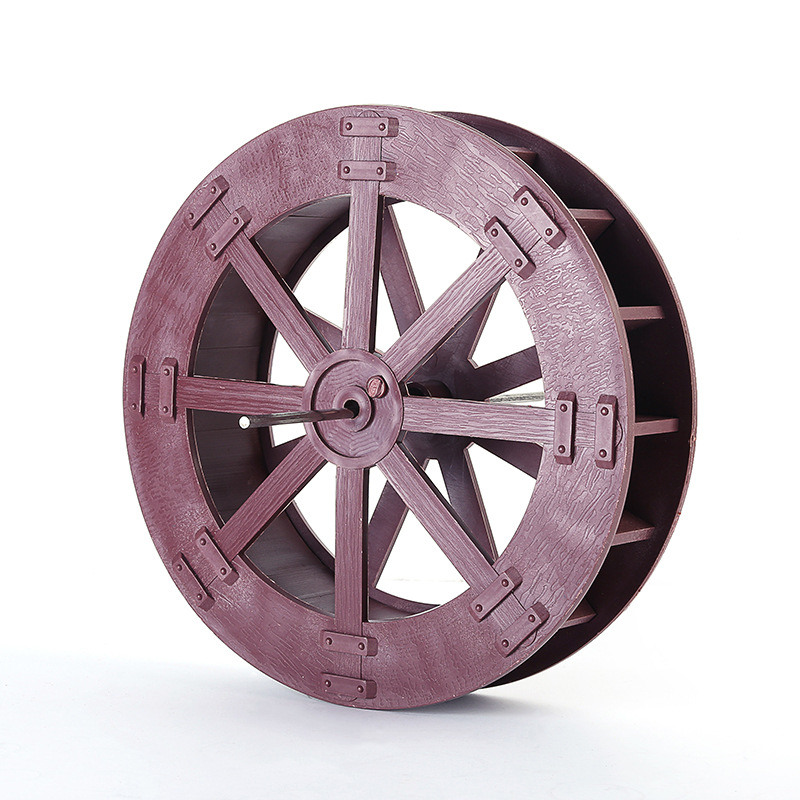 Пластмасов воден фонтан с въртящо се водно колело за DIY воден ландшафт