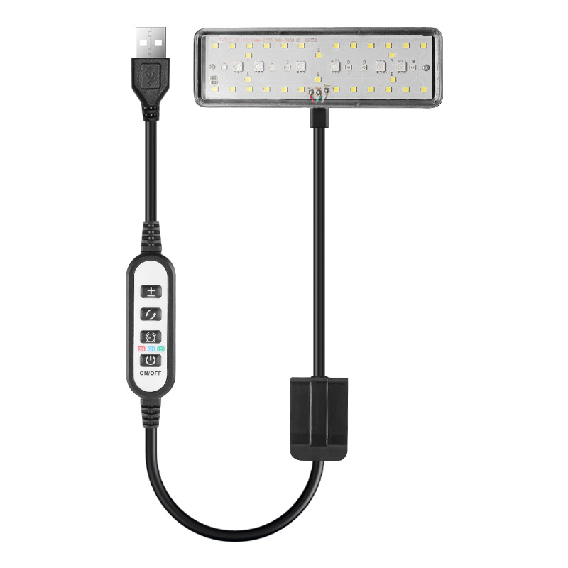 USB LED svjetlo za akvarij s tajmerom i ciklusom, osvjetljenje za vodene biljke i alge, clip-on svjetlo s više boja, svjetlo za kornjače
