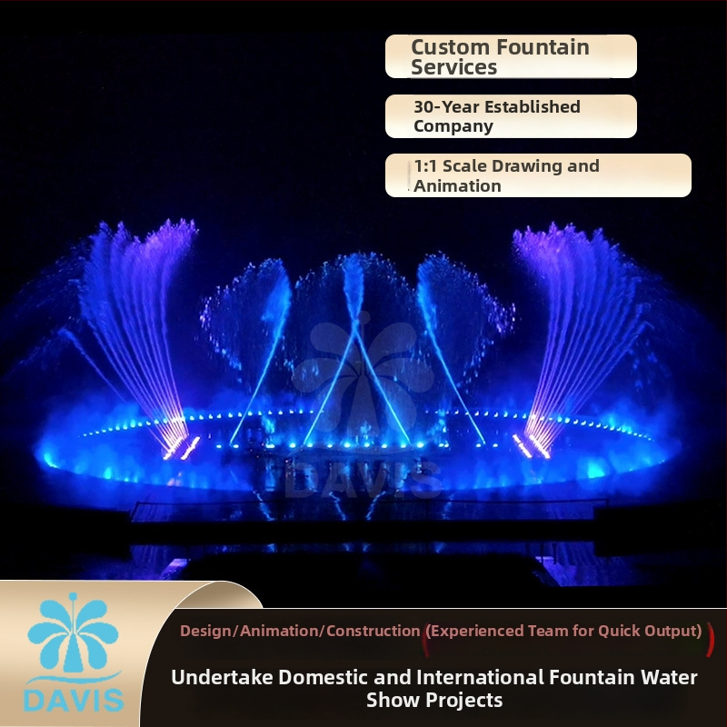 Hudobná fontána s programovateľnou kontrolou, ultra vysoká fontána, 1D/2D rozloženie, svetelná a vodná šou