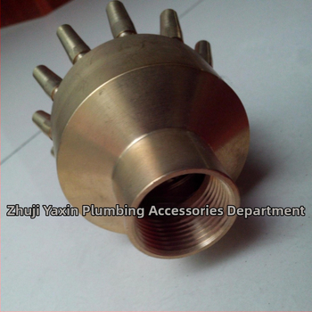 Месингов дюза за фонтан, трислоен цветен дизайн, нерегулируема, за градина и водни пейзажи