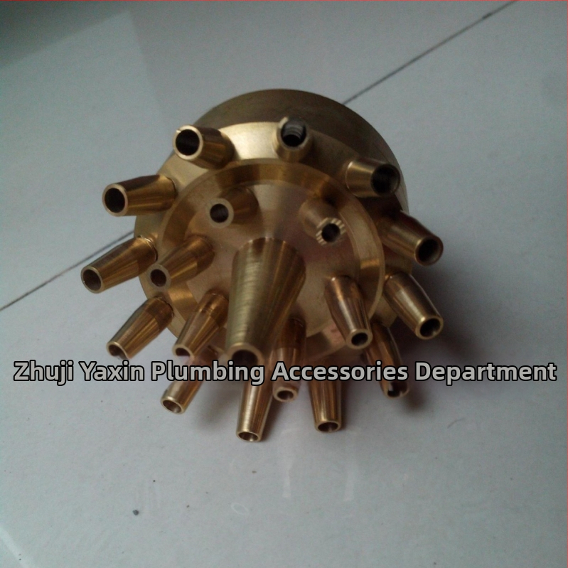 Месингов дюза за фонтан, трислоен цветен дизайн, нерегулируема, за градина и водни пейзажи