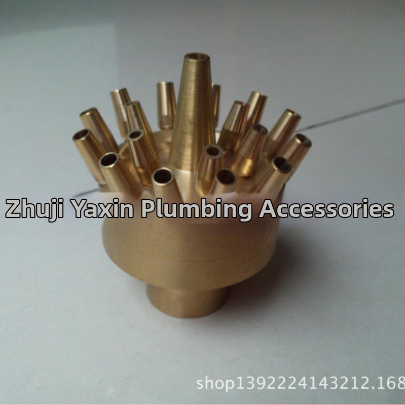 Месингов дюза за фонтан, трислоен цветен дизайн, нерегулируема, за градина и водни пейзажи