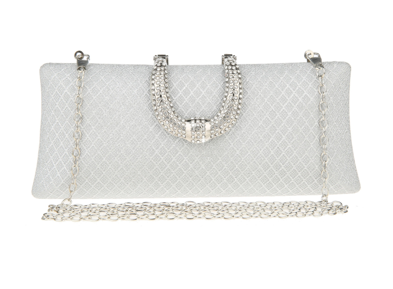 Večernja torbica – mala kvadratna clutch torbica, PVC materijal, zatvaranje poklopcem, džep za mobitel 1863