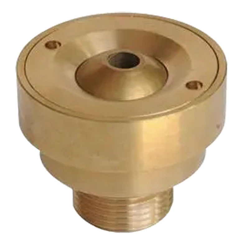 Suchozemná fontánová tryska – meď, plochá hlava, dizajn s tromi čiarami, prúd cez jeden otvor