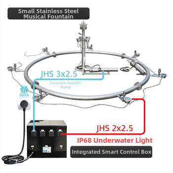 Davis музикален фонтан – комбиниран воден спрей, 220V, подходящ за паркове, дворове, басейни и площади