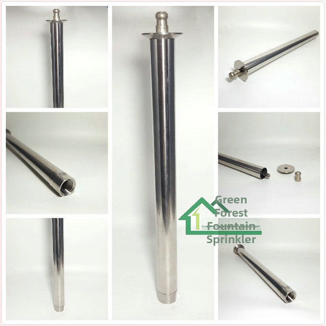 Ландшафтна дюза за фонтани, неръждаема стомана 304, удължена полусферична дюза за фонтан, вътрешна резба, 20°C, 2 бара, вода