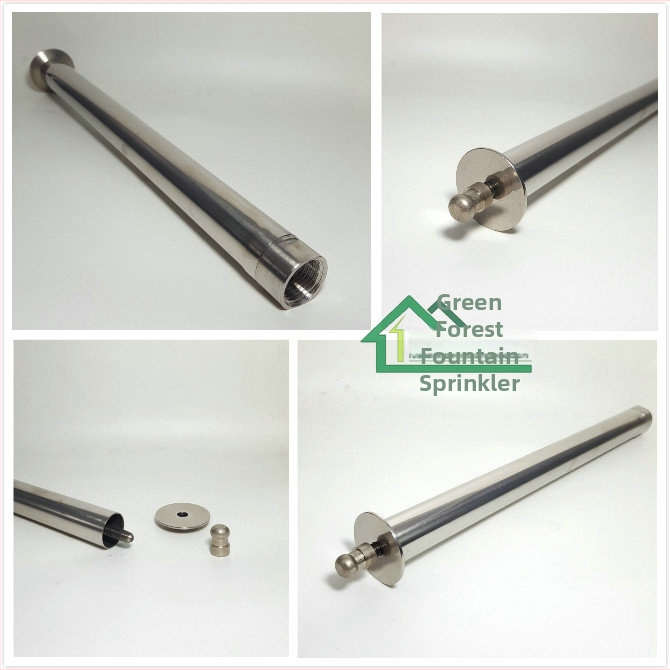 Ландшафтна дюза за фонтани, неръждаема стомана 304, удължена полусферична дюза за фонтан, вътрешна резба, 20°C, 2 бара, вода