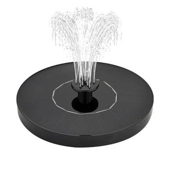 Слънчева помпа за фонтан за къпане на птици – външен двор, водна ландшафтна композиция с осветление, пластмаса