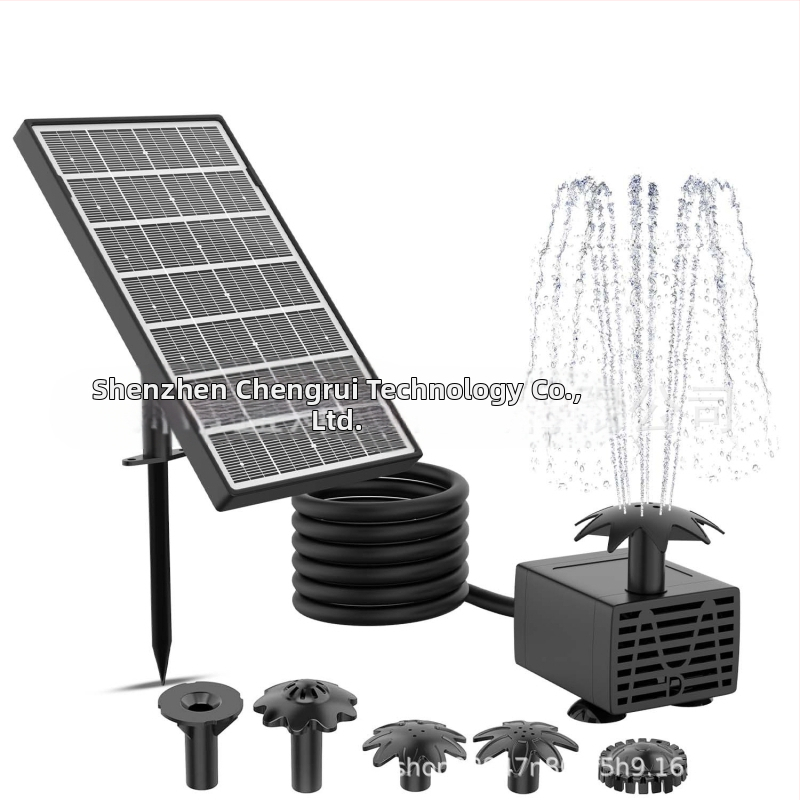 Fântână solară pentru montaj în pământ, pentru grădină, cu baie de păsări – aspersie combinată