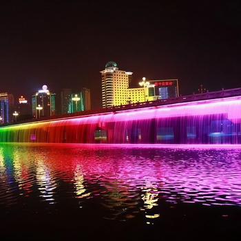 LED cortină de apă pentru pod peisagistic, cu pulverizare pe perete, TY-8682, Yuehong Construction