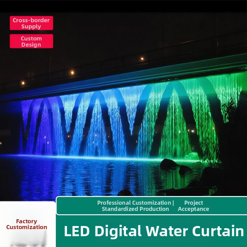 LED cortină de apă pentru pod peisagistic, cu pulverizare pe perete, TY-8682, Yuehong Construction