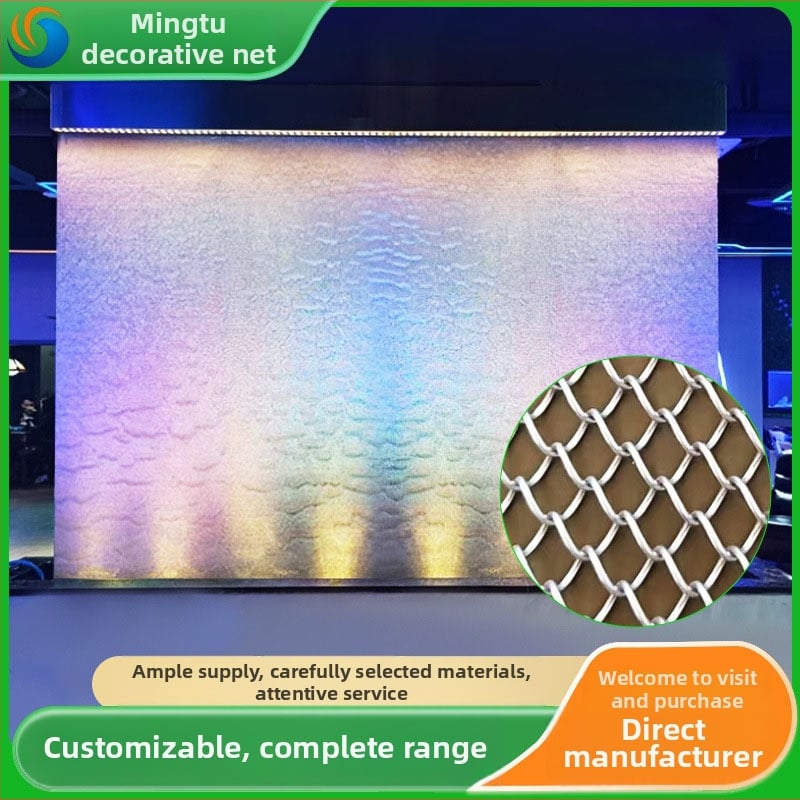 Cortină de apă din plasă din oțel inoxidabil, flux CNC, injecție directă cu o singură gaură