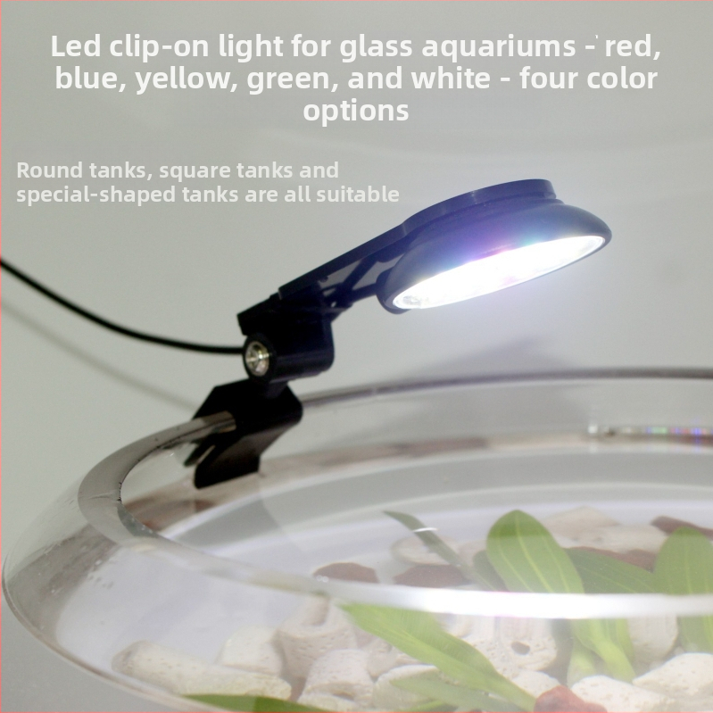 LED klips lampica za akvarij, vodootporno kućište ABS, snaga 6W/8W, za osvjetljenje akvarija i dizajn podvodnih biljaka