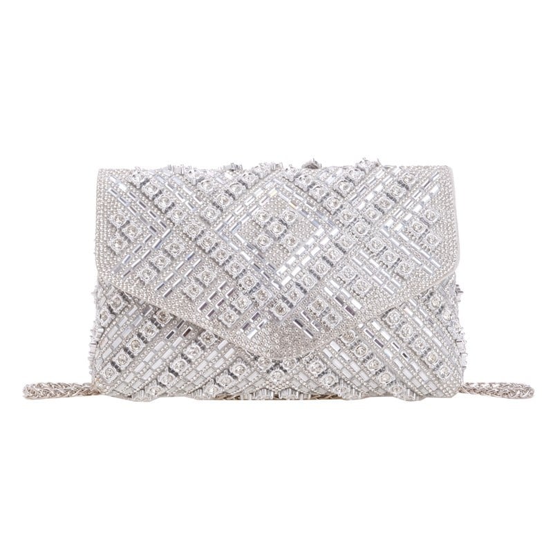 Večernja clutch torba, PU materijal, kvadratni dizajn, horizontalni oblik, zaključavanje, džep za mobitel