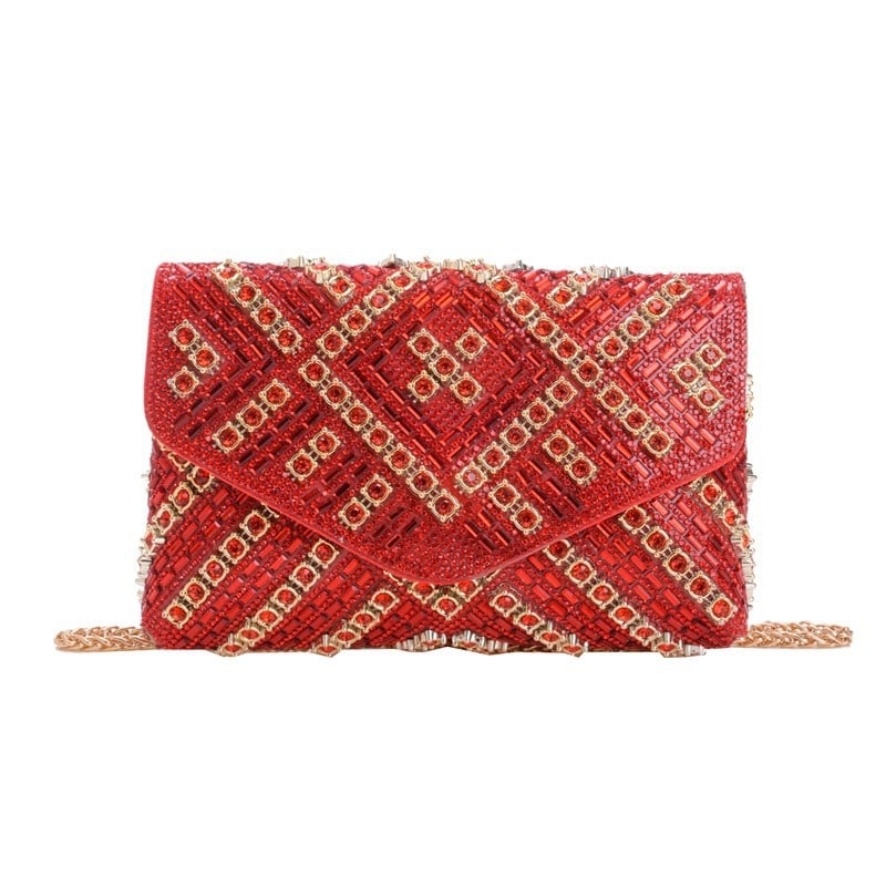 Večernja clutch torba, PU materijal, kvadratni dizajn, horizontalni oblik, zaključavanje, džep za mobitel