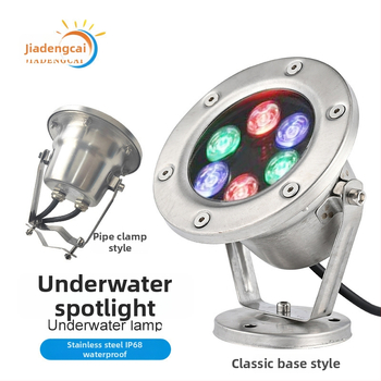 Podvodné LED svetlo s DMX512 RGB ovládaním, puzdro z 304 nerezovej ocele, IP68, vstup 12-24V