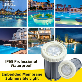LED podvodné svetlo do bazéna, zapustené, RGB, 12V, IP68, 3 LED, 360 lm, uhol lúča 30°