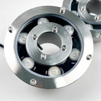 LED подводна лампа за фонтани на открито, модел JDC-PQD-011, корпус 304 неръждаема стомана, IP68, 6 LED диода