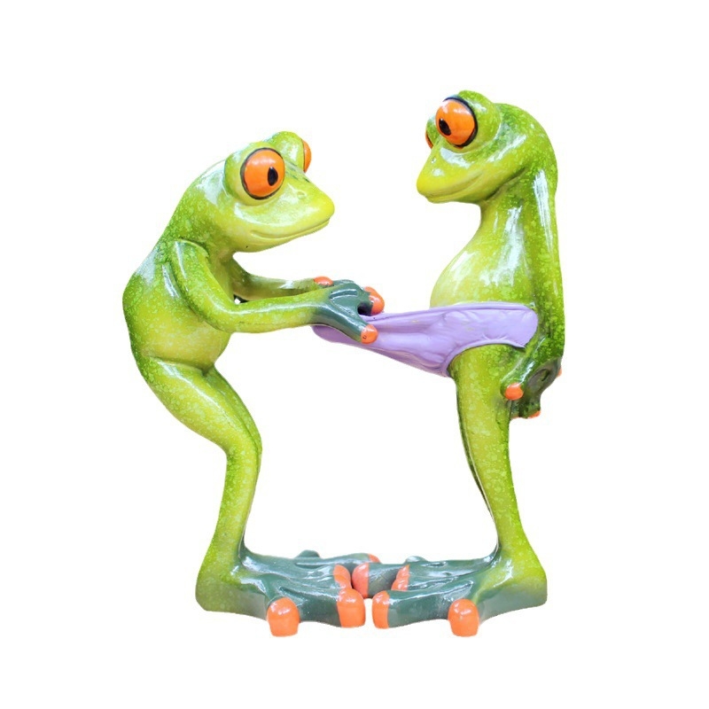 Jiecao Frog Joga Figura od Smole za Vanjski Vrt - Životinjska Skulptura