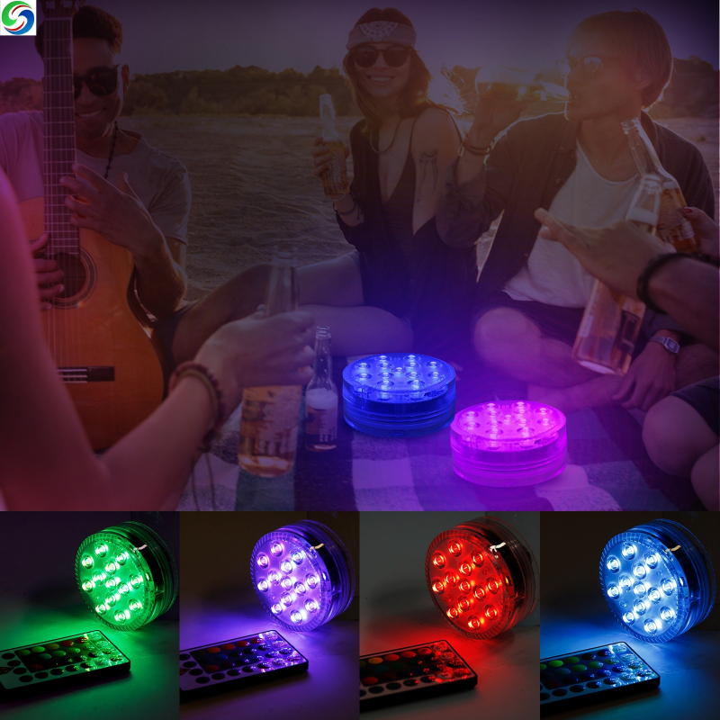 Подводна магнитна LED светлина за басейн с дистанционно управление, 13 диода, IP68 водоустойчива, регулируема яркост, модел SG003, CE сертифицирана