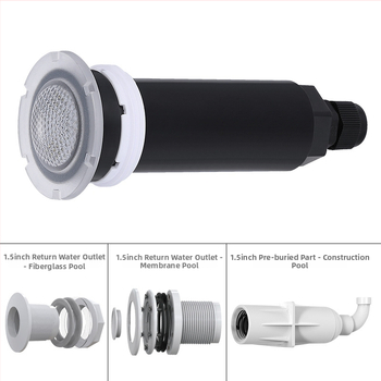 GRPC55 RGB подводна светлина за плувен басейн, 12/24V AC/DC, Osram LED, IP68, RGB цветове се променят, регулируема яркост чрез дистанционно, мобилно приложение и Bluetooth, корпус от неръждаема стомана