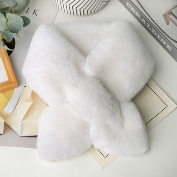 Plišani šal za žene, debeli zimski dvostrani, imitacija Rex zeca krzna, zaštita vrata, korejski stil, unisex | Materijal: Akril >96%, Pletenje: obična tkanina, Funkcija: Grijanje, Sezona: Zima