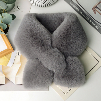 Plišani šal za žene, debeli zimski dvostrani, imitacija Rex zeca krzna, zaštita vrata, korejski stil, unisex | Materijal: Akril >96%, Pletenje: obična tkanina, Funkcija: Grijanje, Sezona: Zima
