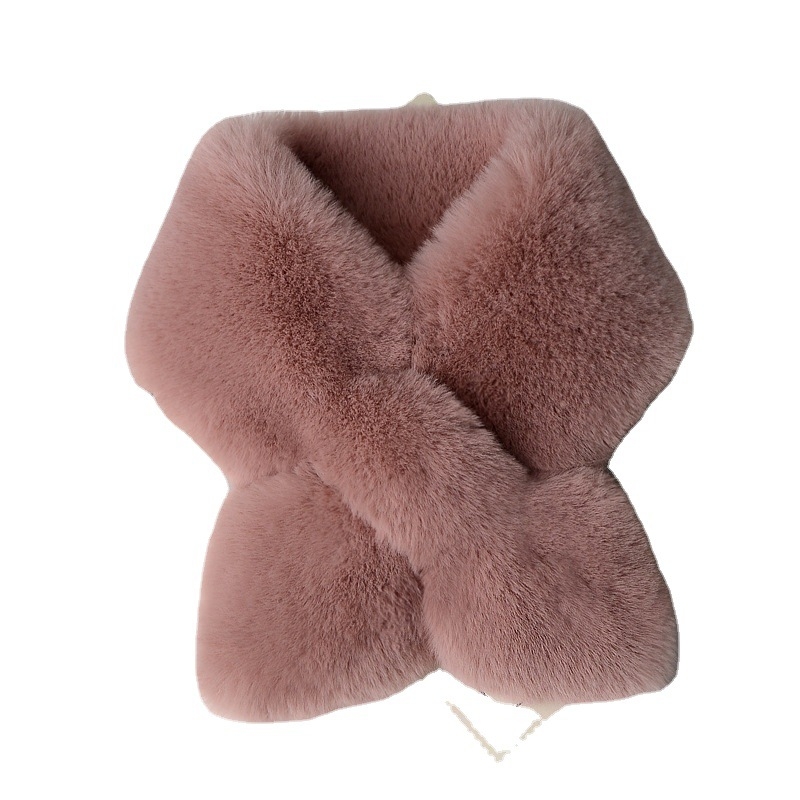 Plišani šal za žene, debeli zimski dvostrani, imitacija Rex zeca krzna, zaštita vrata, korejski stil, unisex | Materijal: Akril >96%, Pletenje: obična tkanina, Funkcija: Grijanje, Sezona: Zima