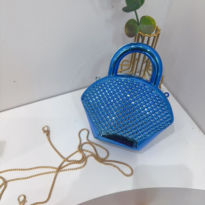 Akrilna kutijastog oblika crossbody večernja torba s magnetskim zatvaračem, bez podstave, džep za telefon